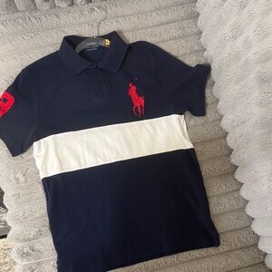 Polo by Ralph Lauren Kids Navy and White Polo with Red Logo